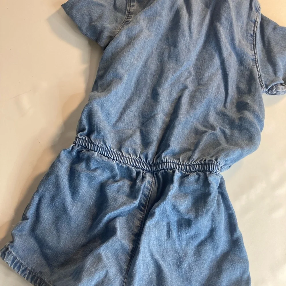 Oshkosh Bgosh Genuine Kids Girls 18m Blue Jumpsuit Shorts Embroidered Romper